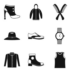 Sticker - Fashion accessory icons set. Simple set of 9 fashion accessory vector icons for web isolated on white background