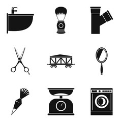Poster - Work task icons set. Simple set of 9 work task vector icons for web isolated on white background