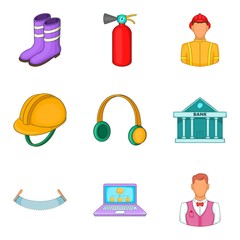 Poster - Operating procedure icons set. Cartoon set of 9 operating procedure vector icons for web isolated on white background