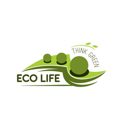 Sticker - Green eco vector sign