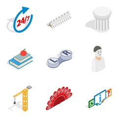 Poster - Remarkable work icons set. Isometric set of 9 remarkable work vector icons for web isolated on white background