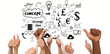 © vectorfusionart - Hands giving thumbs up  against brainstorm graphic