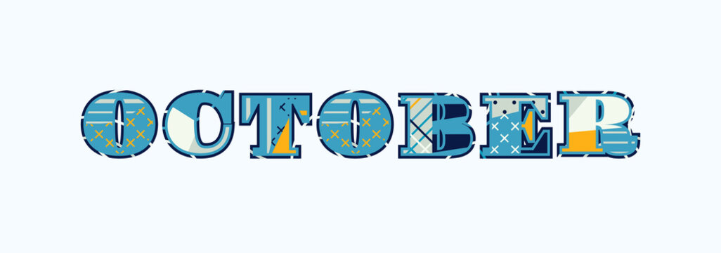 October Concept Word Art Illustration