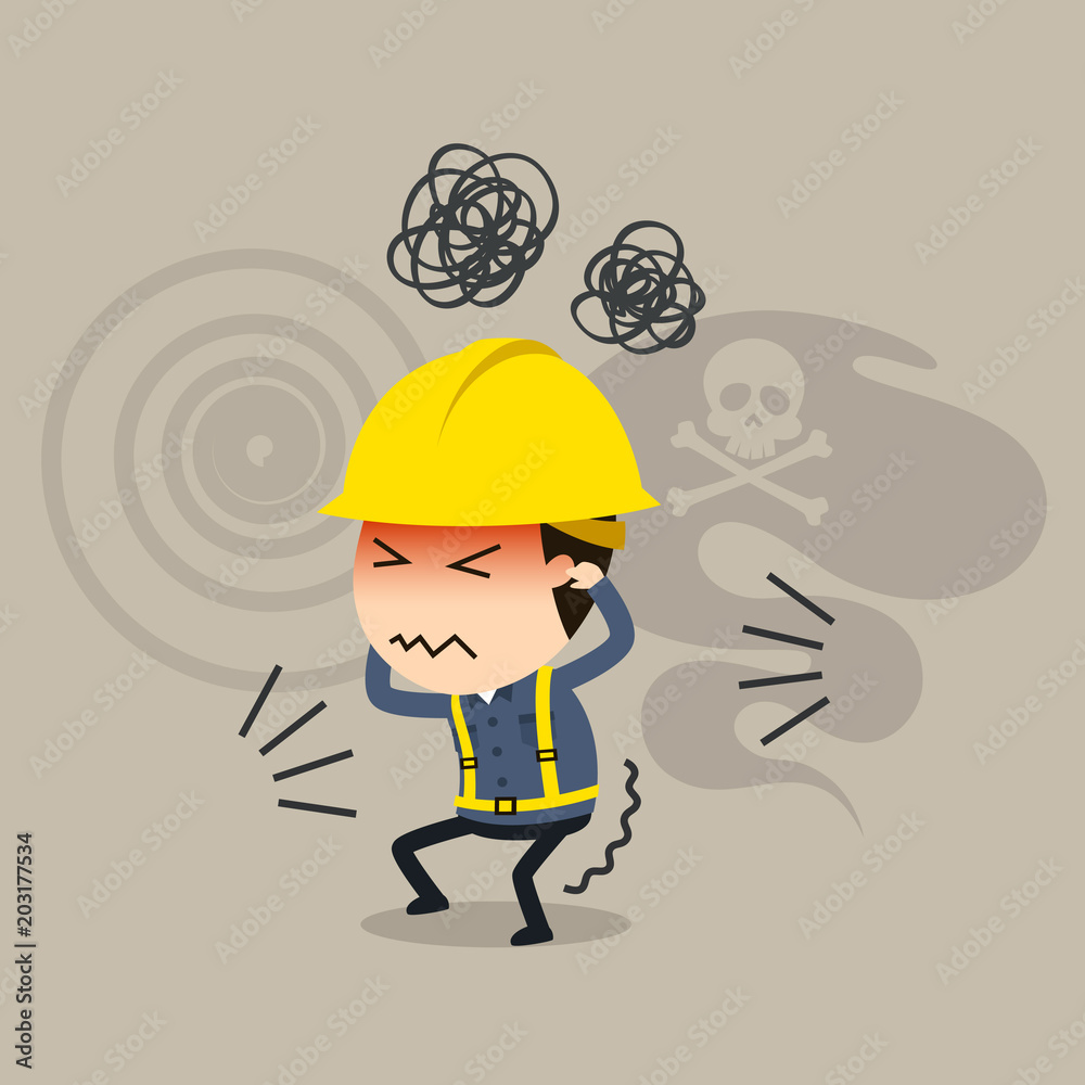 Stress builds up, Vector illustration, Safety and accident, Industrial  safety cartoon Stock Vector | Adobe Stock, image size:1000x1000