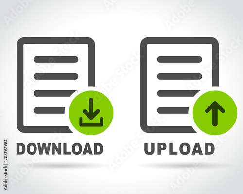 Fotomural upload and download document icons