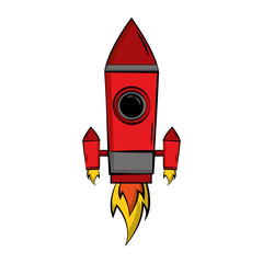 Canvas Print - start up rocket pop art style vector illustration design