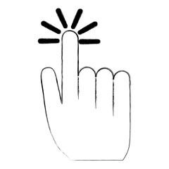 Poster - human hand clicking button web symbol vector illustration sketch