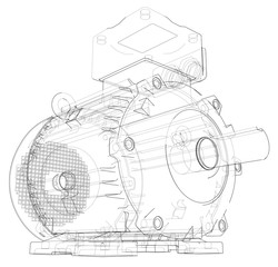 Aufkleber - electric motor outline. vector