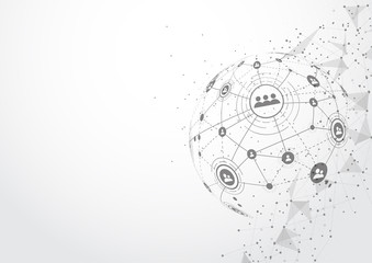Global network connection. World map point and line composition concept of global business. Vector Illustration