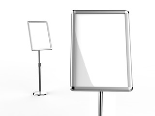 Wall Mural - A3 A4 floor standing menu poster display holder snap frame restaurant stand, Advertisement Sign Holder, 3d render illustration.
