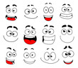 Face emotion icon of emoticon, smiley and emoji