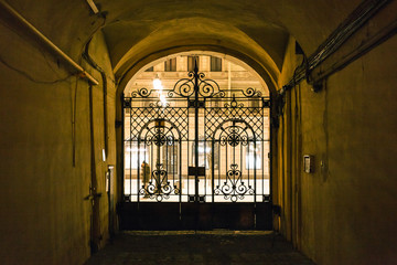 Poster - gateway in St Petersburg city in night