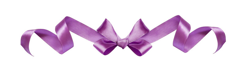 Wall Mural - Violet silk ribbon decorative bow