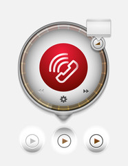 Wall Mural - Vector phone support web button