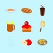 icons about Food with cuisine, cakes, vitamin, farm and drinking