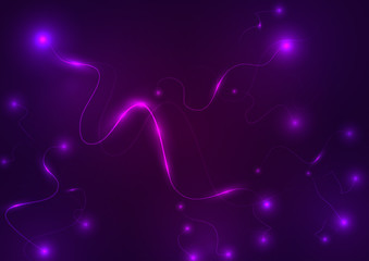 Canvas Print - vector background abstract technology communication data science with bright lights