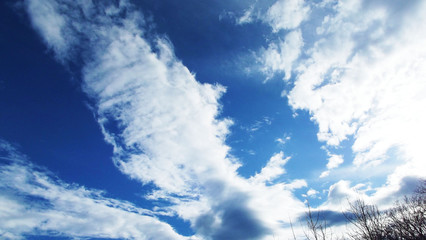 Blue sky and white clouds.The natural background.