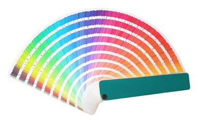 rainbow sample colors catalogue in many shades of colors or spectrum isolated on white background. c