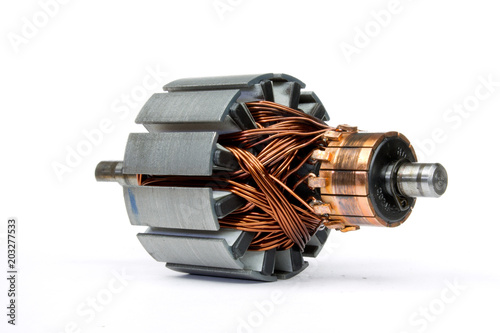 Fotomural electric motor on a white background