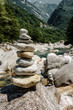 Suspiciously erratic; rock-stacking in the Versasca river bed in Ticino
