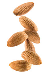 Wall Mural - almonds isolated on a white background