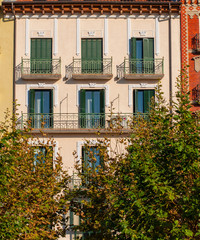 Wall Mural - Houses in the old town of Pamplona, Spain