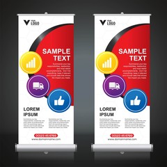 Wall Mural - Roll up banner design template, vertical, abstract background, pull up design, modern x-banner, rectangle size. 