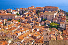Dubrovnik Old Center Rooftops View From City Walls