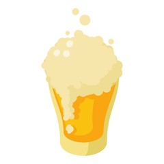 Wall Mural - Glass of fresh beer icon. Isometric of glass of fresh beer vector icon for web design isolated on white background