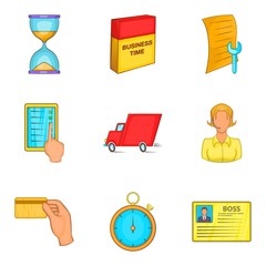 Poster - New career icons set. Cartoon set of 9 new career vector icons for web isolated on white background