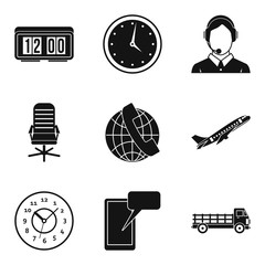 Poster - Production target icons set. Simple set of 9 production target vector icons for web isolated on white background