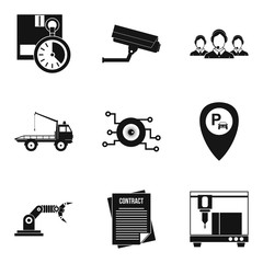 Poster - Work hours icons set. Simple set of 9 work hours vector icons for web isolated on white background