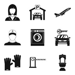 Working profession icons set. Simple set of 9 working profession vector icons for web isolated on white background