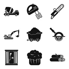 Poster - Development of profession icons set. Simple set of 9 development of profession vector icons for web isolated on white background