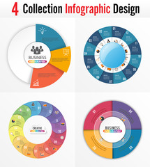 Poster - Infographic design vector and marketing icons can be used for workflow layout, diagram, annual report, web design. Business concept with 4 and 5 options, steps or processes.