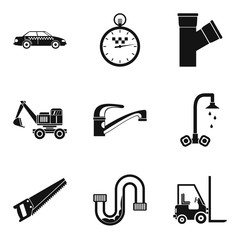 Poster - Work position icons set. Simple set of 9 work position vector icons for web isolated on white background