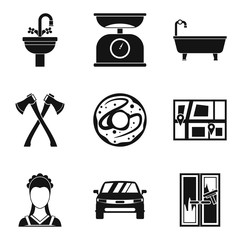 Poster - Job position icons set. Simple set of 9 job position vector icons for web isolated on white background