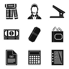 Poster - Paper icons set. Simple set of 9 paper vector icons for web isolated on white background
