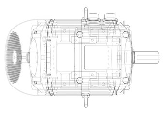 Poster - electric motor outline. vector
