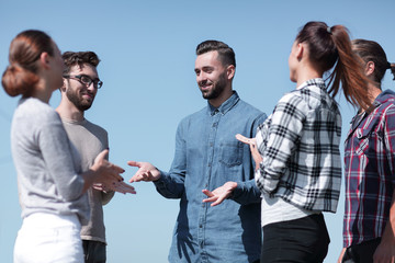 Wall Mural - closeup .a group of students discussing