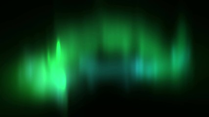 Wall Mural - Arctic bright northern light on black background. Realistic aurora borealis digital motion animation.