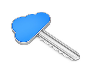 Wall Mural - Cloud Storage Key Isolated