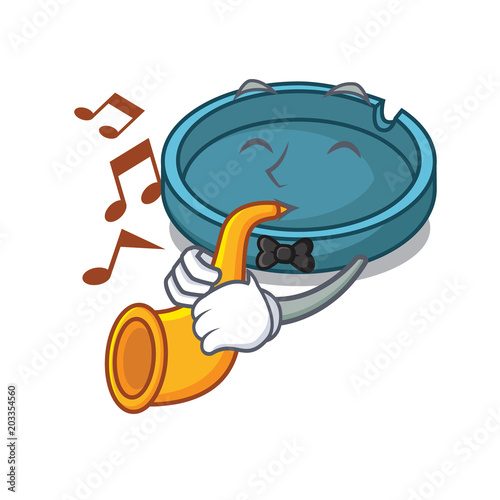 Fotografie, Tablou With trumpet ashtray mascot cartoon style