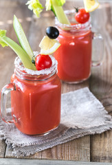 Canvas Print - Tomato juice in the mason jars