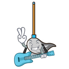 Poster - With guitar mop mascot cartoon style