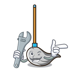 Sticker - Mechanic mop mascot cartoon style