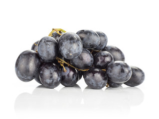 Wall Mural - Black grape cluster (autumn royal variety) isolated on white background seedless sweet smooth purple.