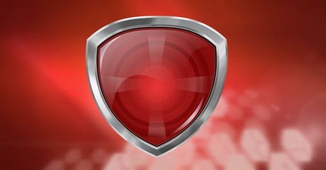 Poster - Blank shield with red background
