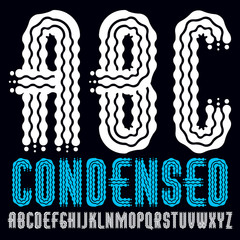 Poster - set of cool disco vector capital english alphabet letters, abc isolated. rounded bold condensed font