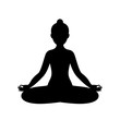 © trikenirreligious - Black and white yoga icon. Vector.